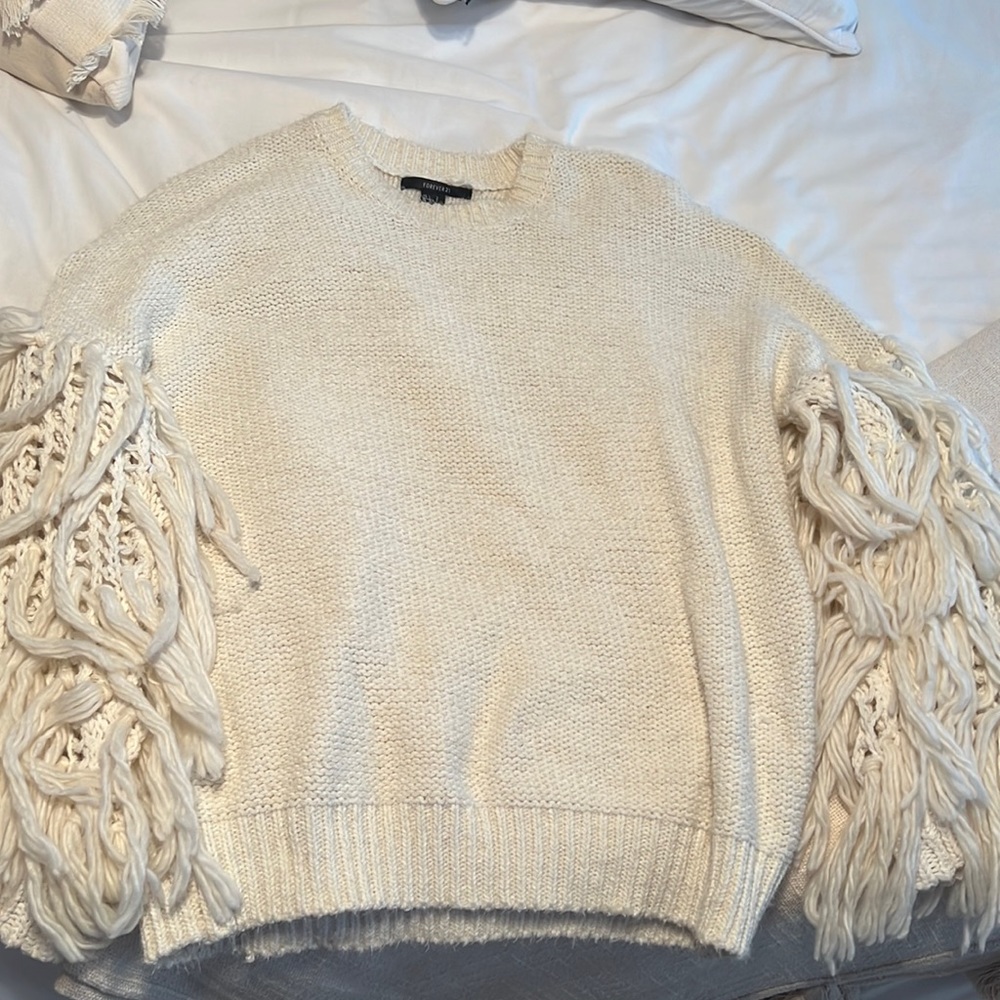 Fringe Arm Sweater